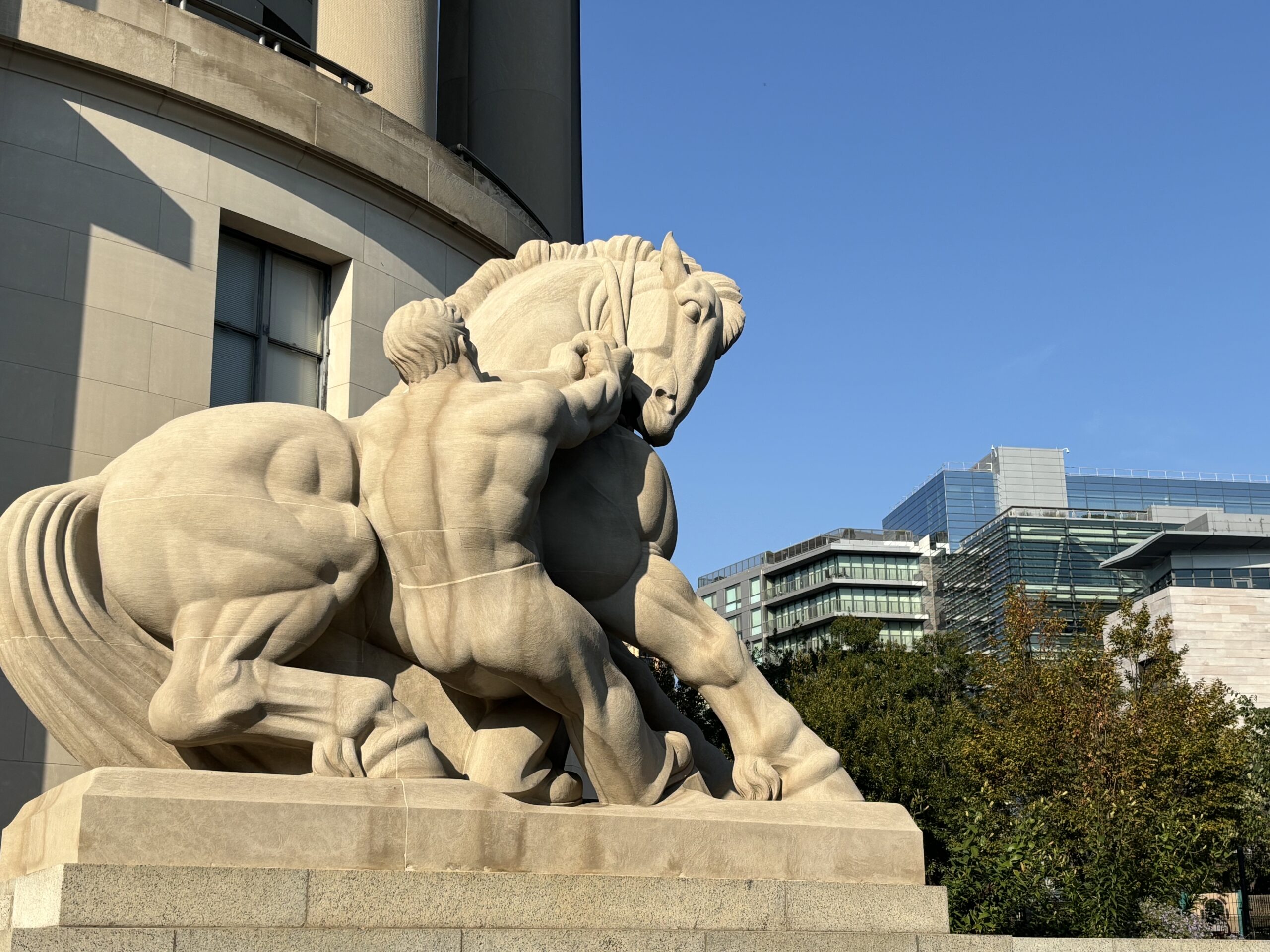 Federal Trade Commission building with American flag representing antitrust enforcement under Trump administration