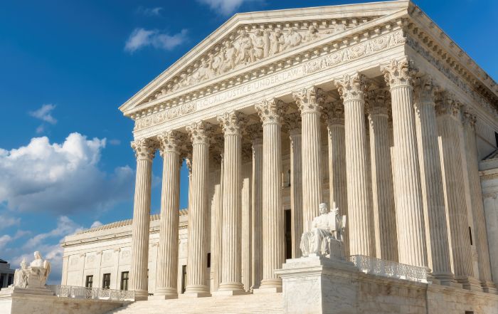 Supreme Court building representing legal review of double jeopardy and separate sovereignties case.